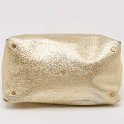 Jimmy Choo Gold Leather Tulita Shoulder Bag