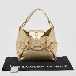 Jimmy Choo Gold Leather Tulita Shoulder Bag