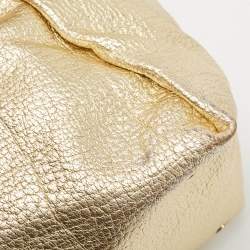 Jimmy Choo Gold Leather Tulita Shoulder Bag