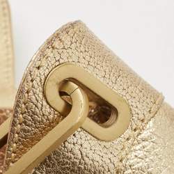 Jimmy Choo Gold Leather Tulita Shoulder Bag