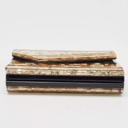 Jimmy Choo Black/Gold Acrylic Glitter Candy Clutch Bag