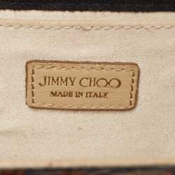 Jimmy Choo Black/Gold Acrylic Glitter Candy Clutch Bag