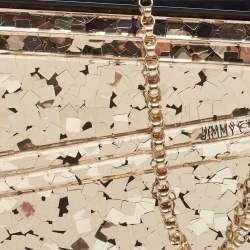 Jimmy Choo Black/Gold Acrylic Glitter Candy Clutch Bag
