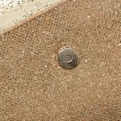 Pre Owned Jimmy Choo Gold Lamé Glitter Riane Chain Clutch