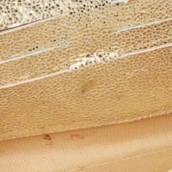 Pre Owned Jimmy Choo Gold Lamé Glitter Riane Chain Clutch