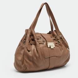 Jimmy Choo Brown Leather Ramona Shoulder Bag