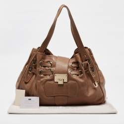 Jimmy Choo Brown Leather Ramona Shoulder Bag