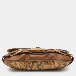 Jimmy Choo Brown/Gold Python and Leather Tulita Hobo