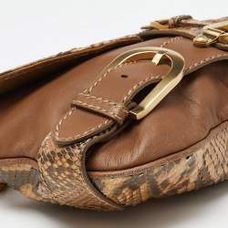 Jimmy Choo Brown/Gold Python and Leather Tulita Hobo