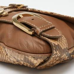 Jimmy Choo Brown/Gold Python and Leather Tulita Hobo