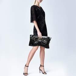 Pre Owned Jimmy Choo Black Leather Rio Clutch Bag