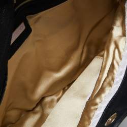 Pre Owned Jimmy Choo Black Iridescent Suede and Snakeskin Chandra Clutch