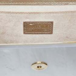 Pre Owned Jimmy Choo Off White Pearl Embellished Acrylic and Leather Candy Chain Clutch