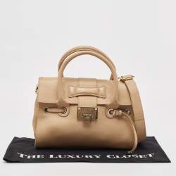 Pre Owned Jimmy Choo Beige Leather Small Rosalie Satchel