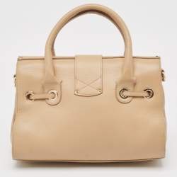 Pre Owned Jimmy Choo Beige Leather Small Rosalie Satchel