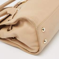 Pre Owned Jimmy Choo Beige Leather Small Rosalie Satchel