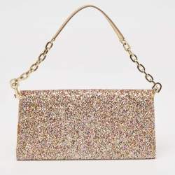 Pre Owned Jimmy Choo Multicolor Glitter Riane Chain Clutch 