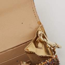 Pre Owned Jimmy Choo Multicolor Glitter Riane Chain Clutch 