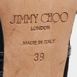 Jimmy Choo Black Patent and Suede Cut Out Sandals Size 39