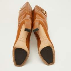 Pre Owned Jimmy Choo Brown Leather Mahesa 100 Embellished Knee Length Boots Size 36