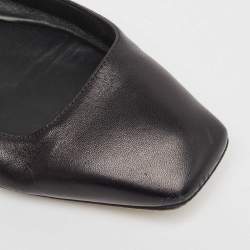 Pre Owned Jimmy Choo Black Leather Diamond Tilda Ballet Flats Size 39.5