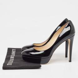 Jimmy Choo Black Patent Leather Cosmic Pumps Size 38