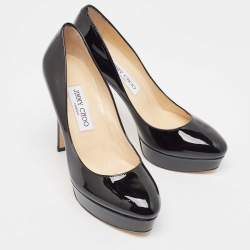 Jimmy Choo Black Patent Leather Cosmic Pumps Size 38