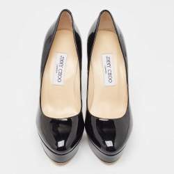 Jimmy Choo Black Patent Leather Cosmic Pumps Size 38