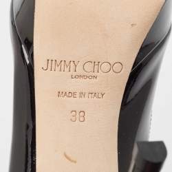 Jimmy Choo Black Patent Leather Cosmic Pumps Size 38