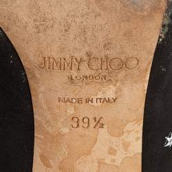 Jimmy Choo Black Suede Romy Crystal Embellished Pointed Toe Pumps Size 39.5