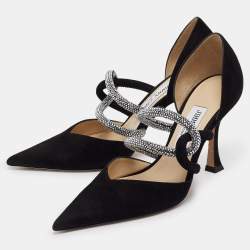 Pre Owned Jimmy Choo Black Suede Luis Pumps Size 36