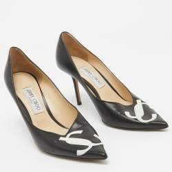 Jimmy Choo Black Leather JC Love Pumps Size 39.5