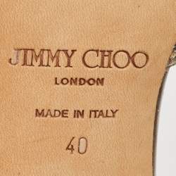 Pre Owned Jimmy Choo Silver Glitter Logan Pumps Size 40