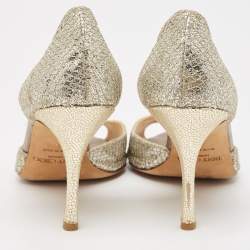 Pre Owned Jimmy Choo Silver Glitter Logan Pumps Size 40
