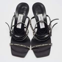 Jimmy Choo X Off-White Black Leather Jane Sandals Size 36