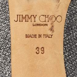 Jimmy Choo Silver Glitter Romy Pumps Size 39