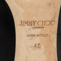 Jimmy Choo Black Studs Leather Ankle Strap Pumps Size 40