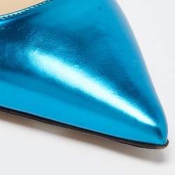 Pre Owned Jimmy Choo Blue Patent Romy Pointed Toe Pumps Size 38