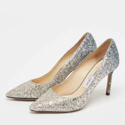 Pre Owned Jimmy Choo Two Tone Coarse Glitter Romy Pumps Size 37