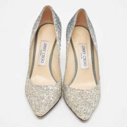 Pre Owned Jimmy Choo Two Tone Coarse Glitter Romy Pumps Size 37