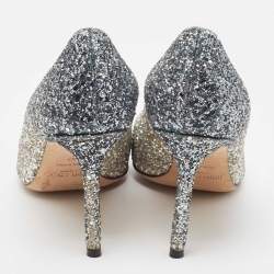 Pre Owned Jimmy Choo Two Tone Coarse Glitter Romy Pumps Size 37