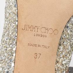 Pre Owned Jimmy Choo Two Tone Coarse Glitter Romy Pumps Size 37