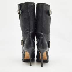 Jimmy Choo Black Leather Ankle Boots Size 38.5 