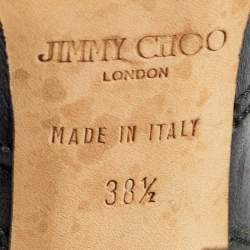 Jimmy Choo Black Leather Ankle Boots Size 38.5 