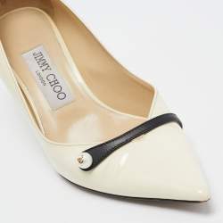 Pre Owned Jimmy Choo Cream Patent Leather Rosalia Pumps Size 36