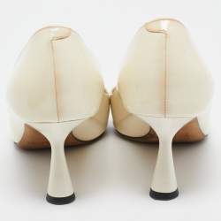 Pre Owned Jimmy Choo Cream Patent Leather Rosalia Pumps Size 36