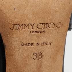 Pre Owned Jimmy Choo Black Patent Leather Lance Sandals Size 39