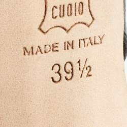 Pre Owned Jimmy Choo Black/Yellow Texture Leather Slingback Sandals Size 39.5