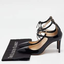 Pre Owned Jimmy Choo Black Patent  Leather Sage Pumps Size 36