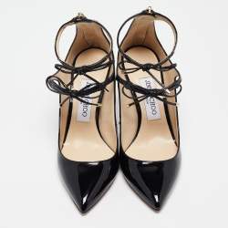 Pre Owned Jimmy Choo Black Patent  Leather Sage Pumps Size 36